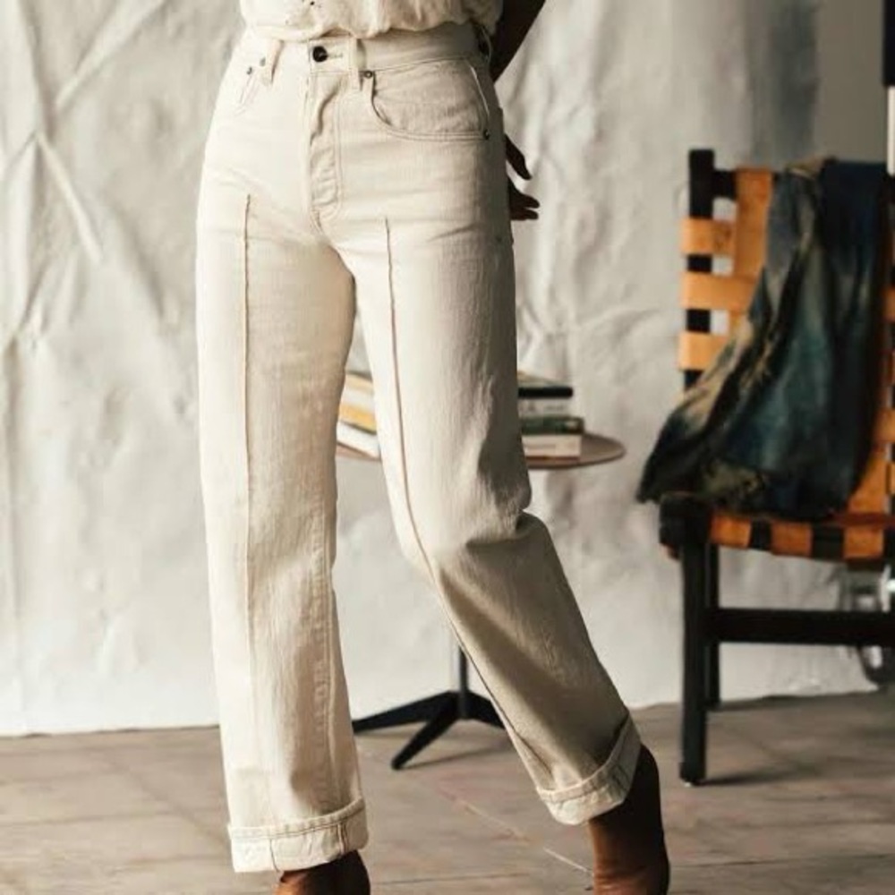 imogene + willie Wyatt High-Waisted Jeans in Cream Size 27